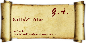 Galló Alex névjegykártya