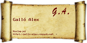 Galló Alex névjegykártya